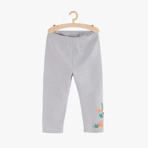 5.10.15 Birds On Tree Bottom Print Light Grey Capri Legging 11407