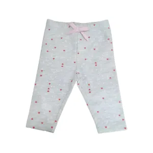 5.10.15 Hearts & Blue Print Bow Style Capri Grey Legging 11377
