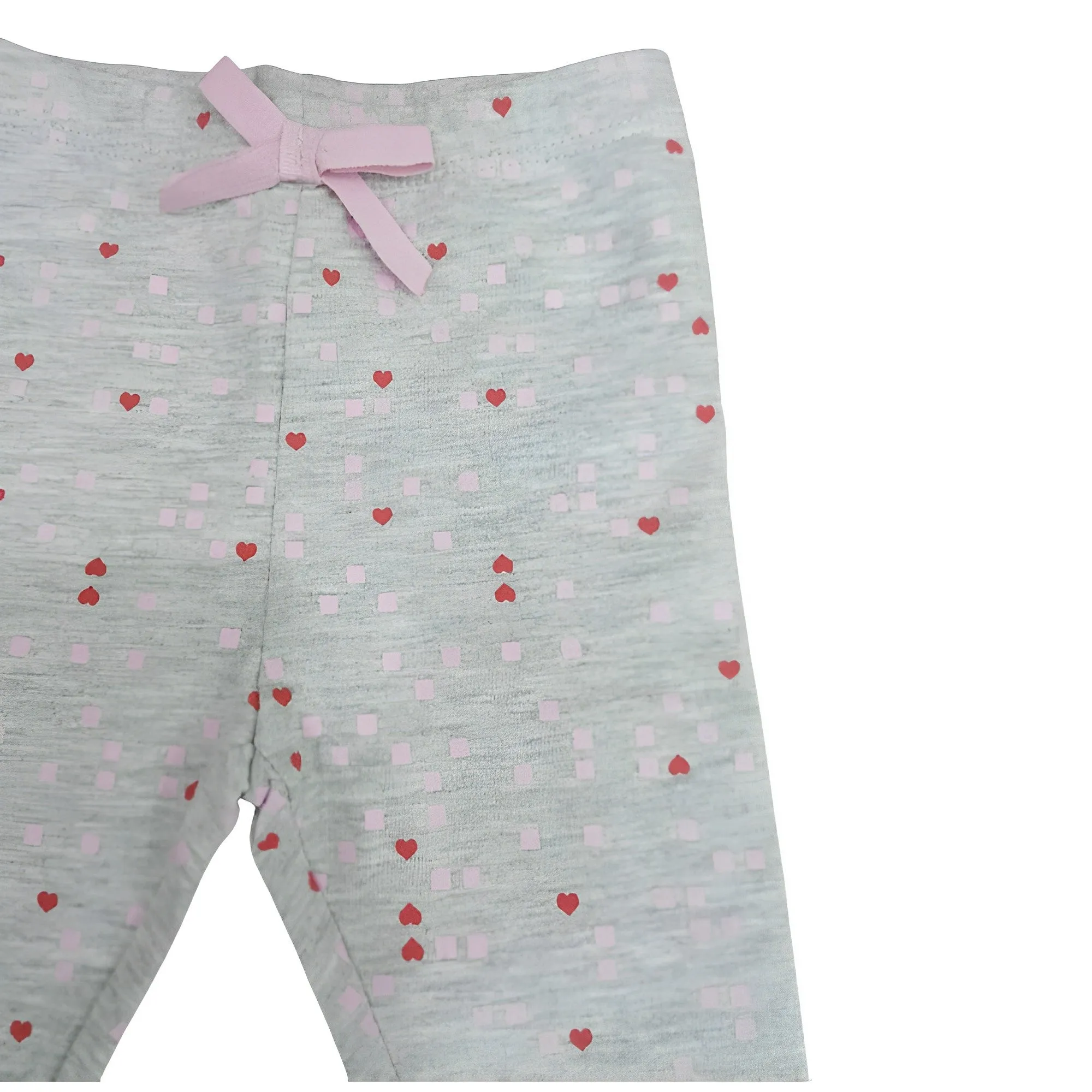 5.10.15 Hearts & Blue Print Bow Style Capri Grey Legging 11377