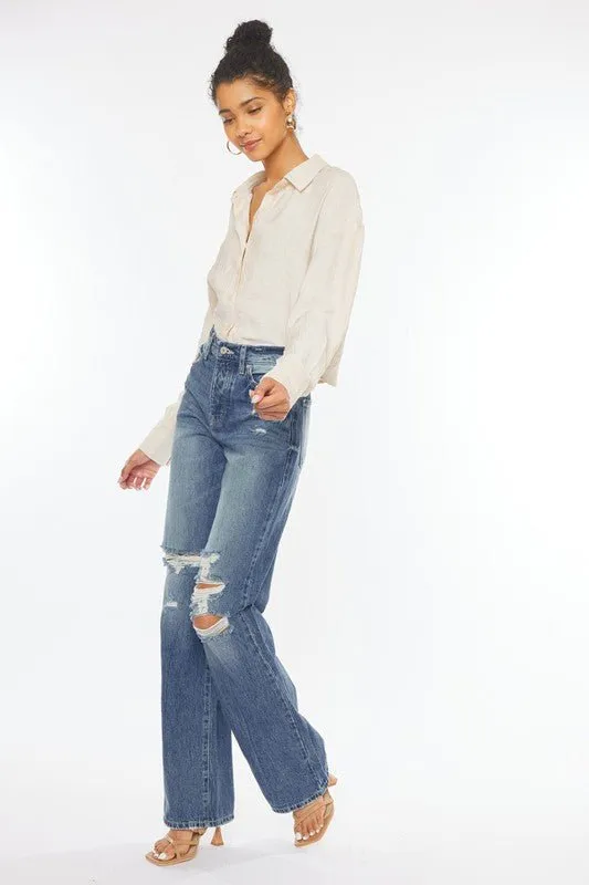 90's Ripped Flare Jeans