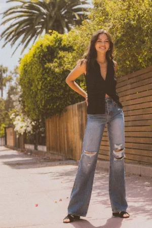 90's Ripped Flare Jeans