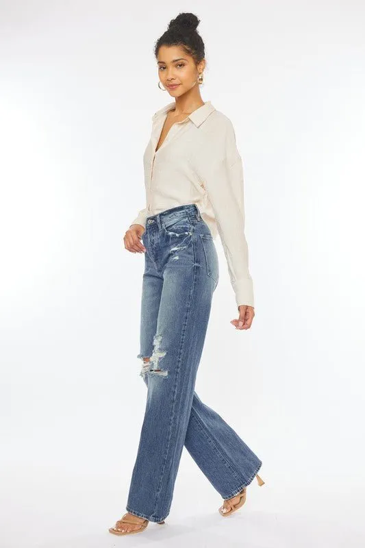90's Ripped Flare Jeans