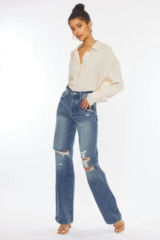 90's Ripped Flare Jeans