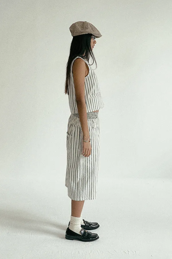 Badblood  AJ Easy Bermuda Pants White/Stripes