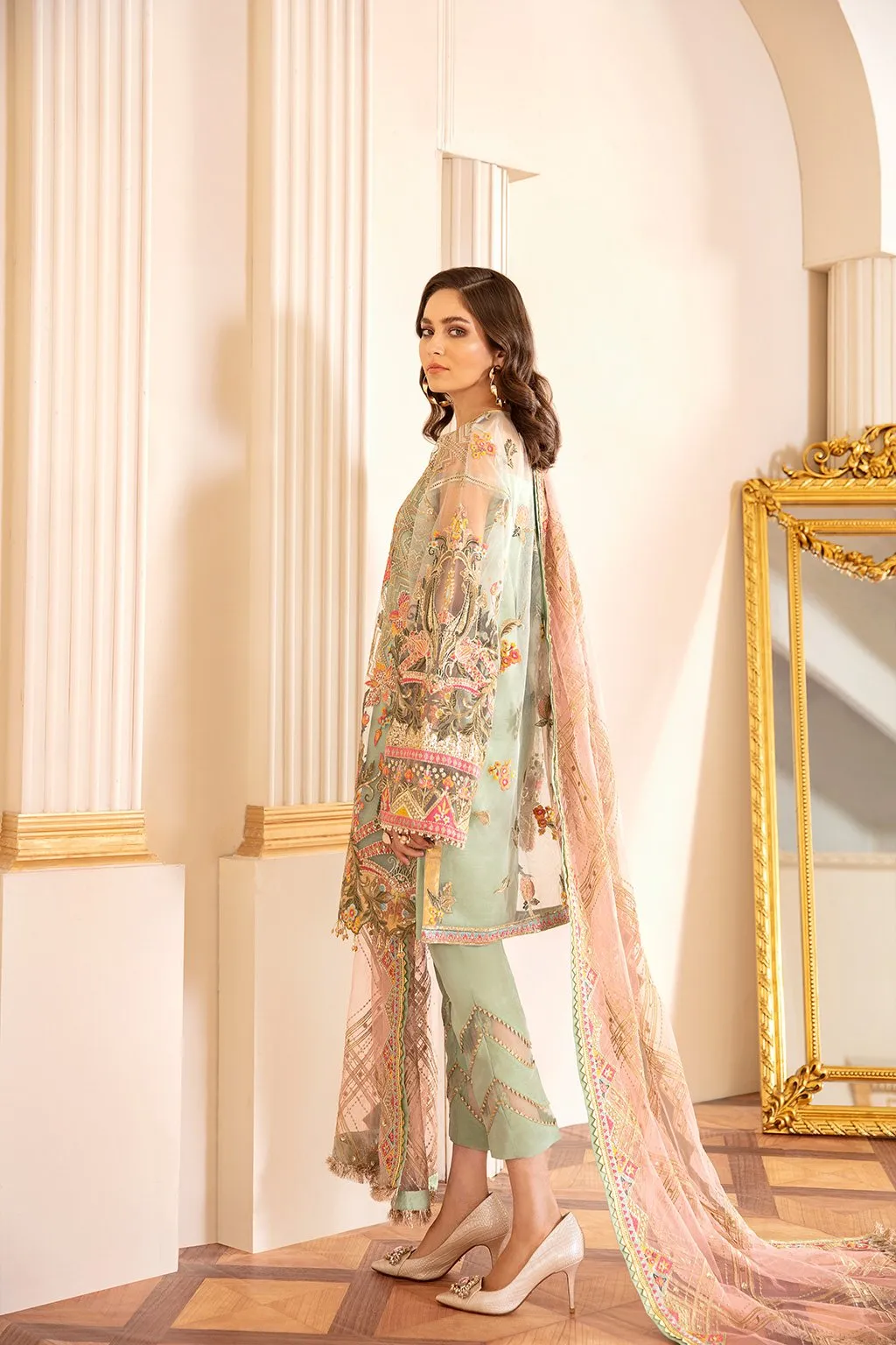 Baroque Chantelle Embroidered Chiffon Collection Vol-7 – 01 - Capri Sea