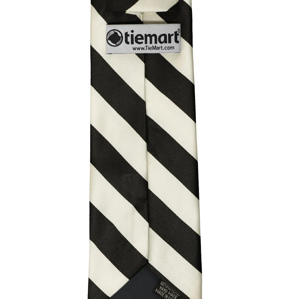 Black and Ivory Striped Tie