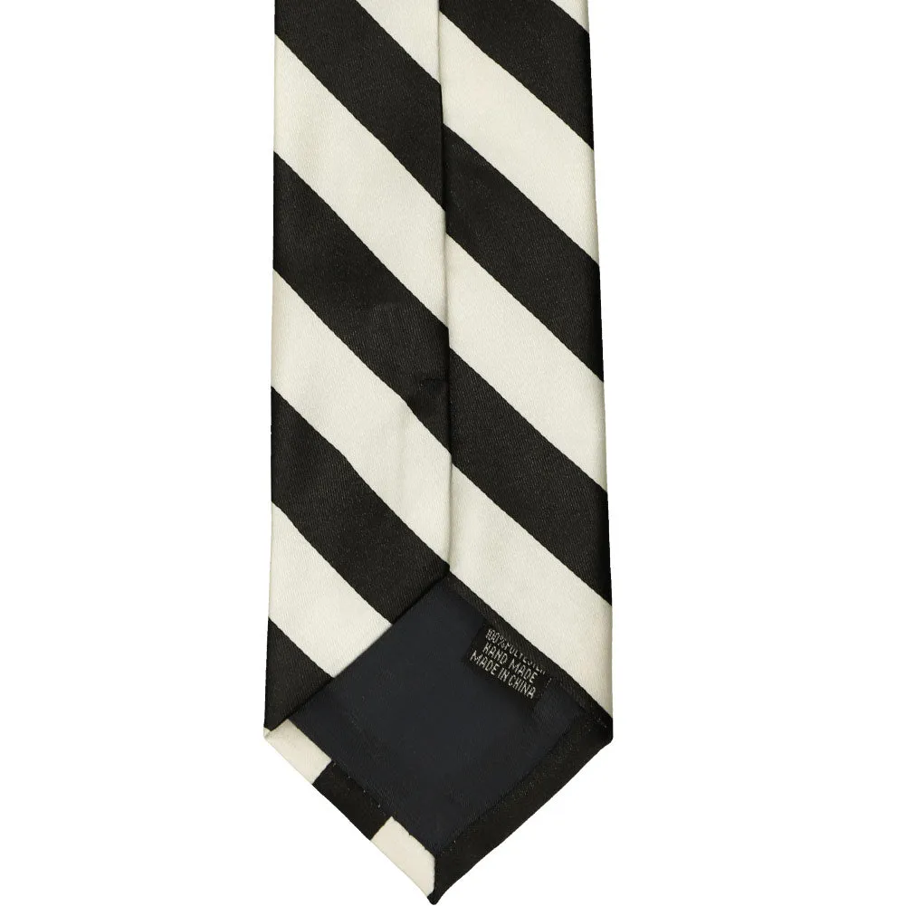Black and Ivory Striped Tie