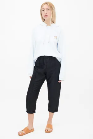 Black Wool Pressed Crease Capri