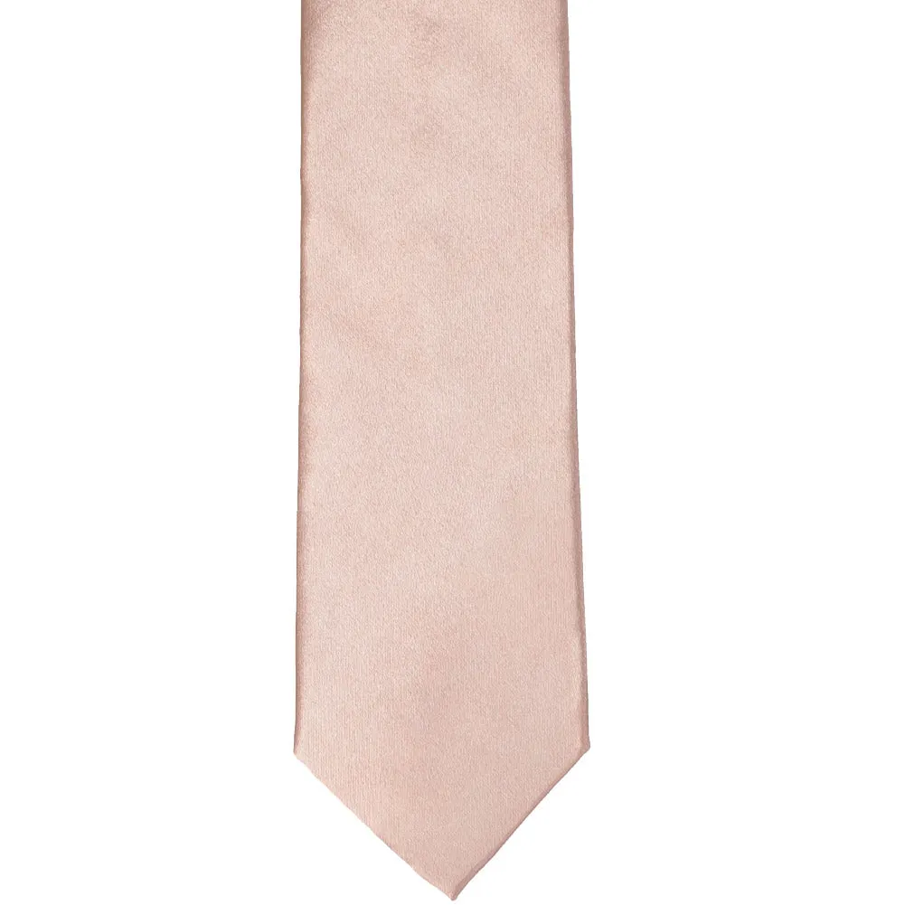 Blush Pink Slim Solid Color Necktie, 2.5" Width