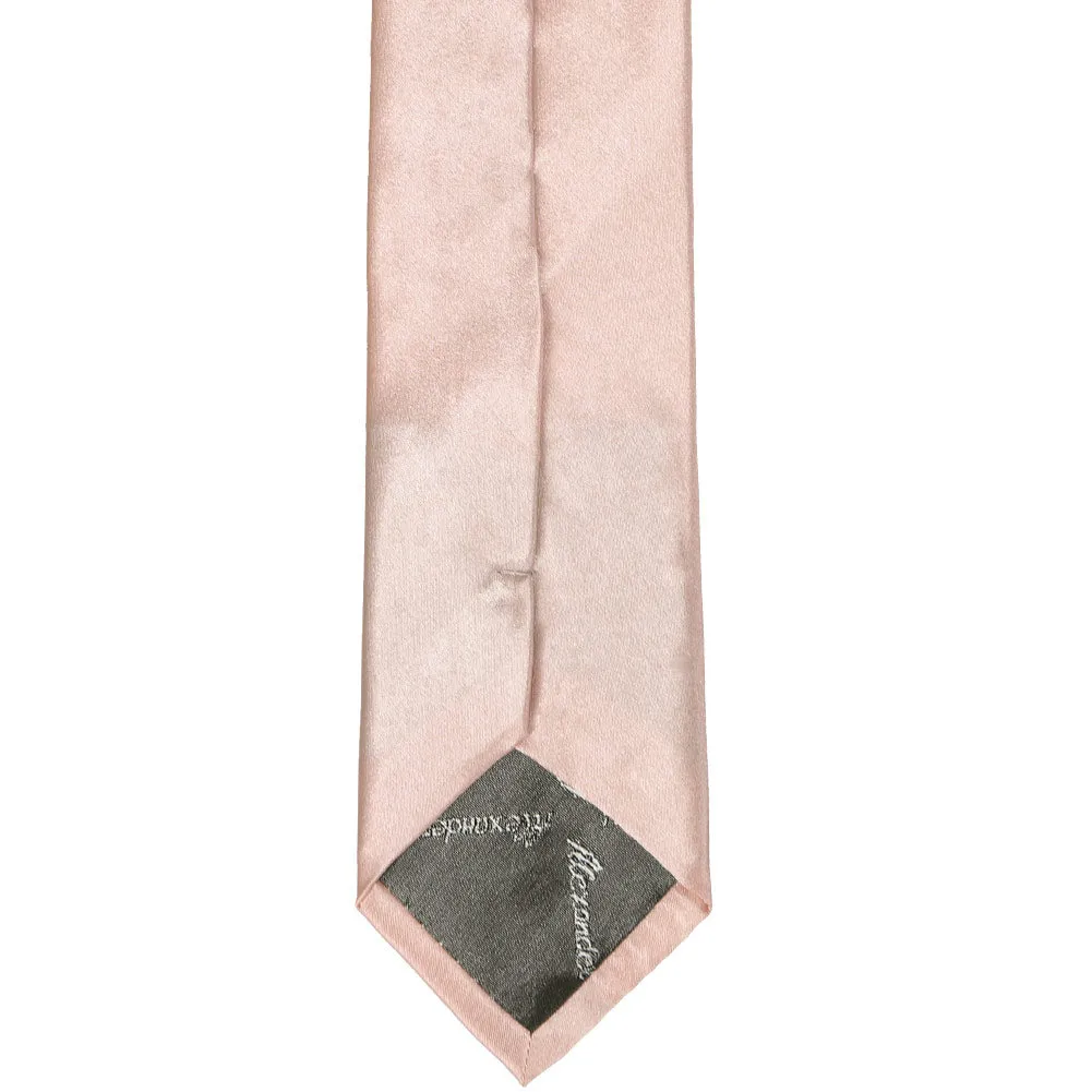 Blush Pink Slim Solid Color Necktie, 2.5" Width