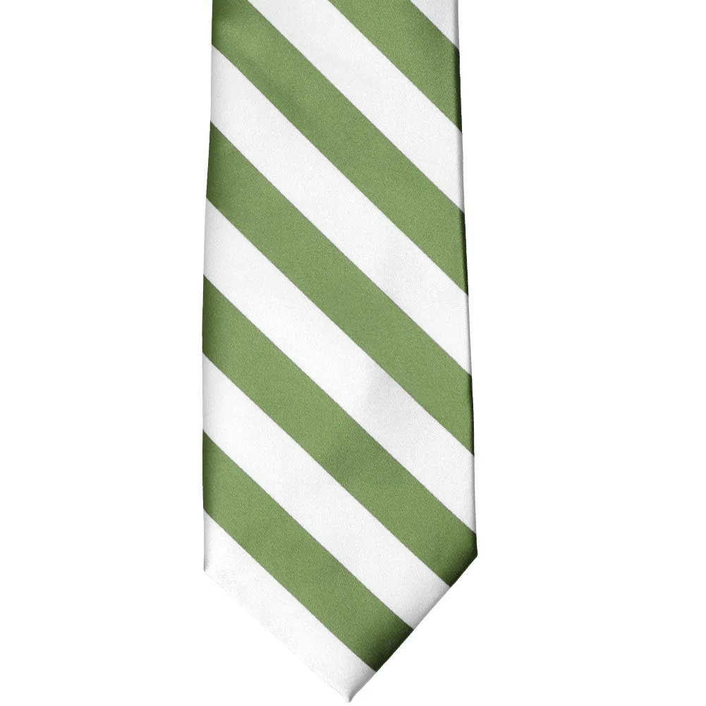 Bridal Clover and White Striped Tie