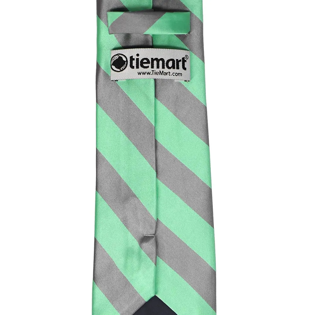 Bright Mint and Gray Striped Tie