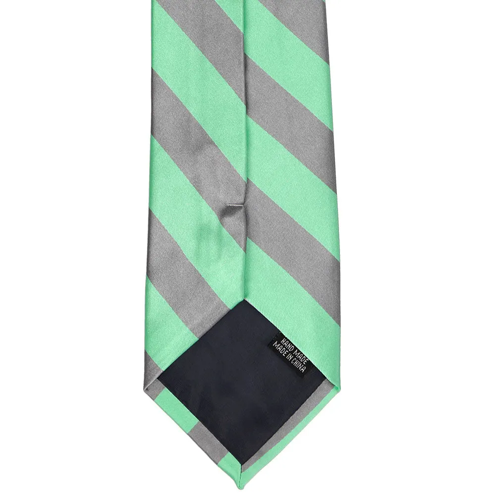 Bright Mint and Gray Striped Tie