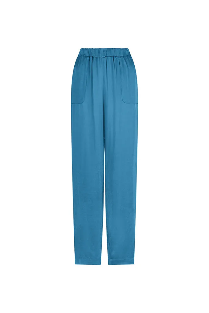 BROMLEY CLASSIC SILK SLOUCH PANT - Denim