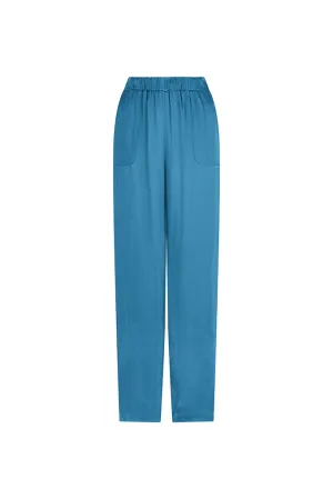 BROMLEY CLASSIC SILK SLOUCH PANT - Denim