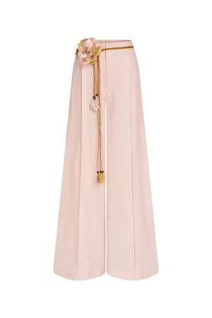 Camellia Straight Side Pocket Linen Floor Length Pants