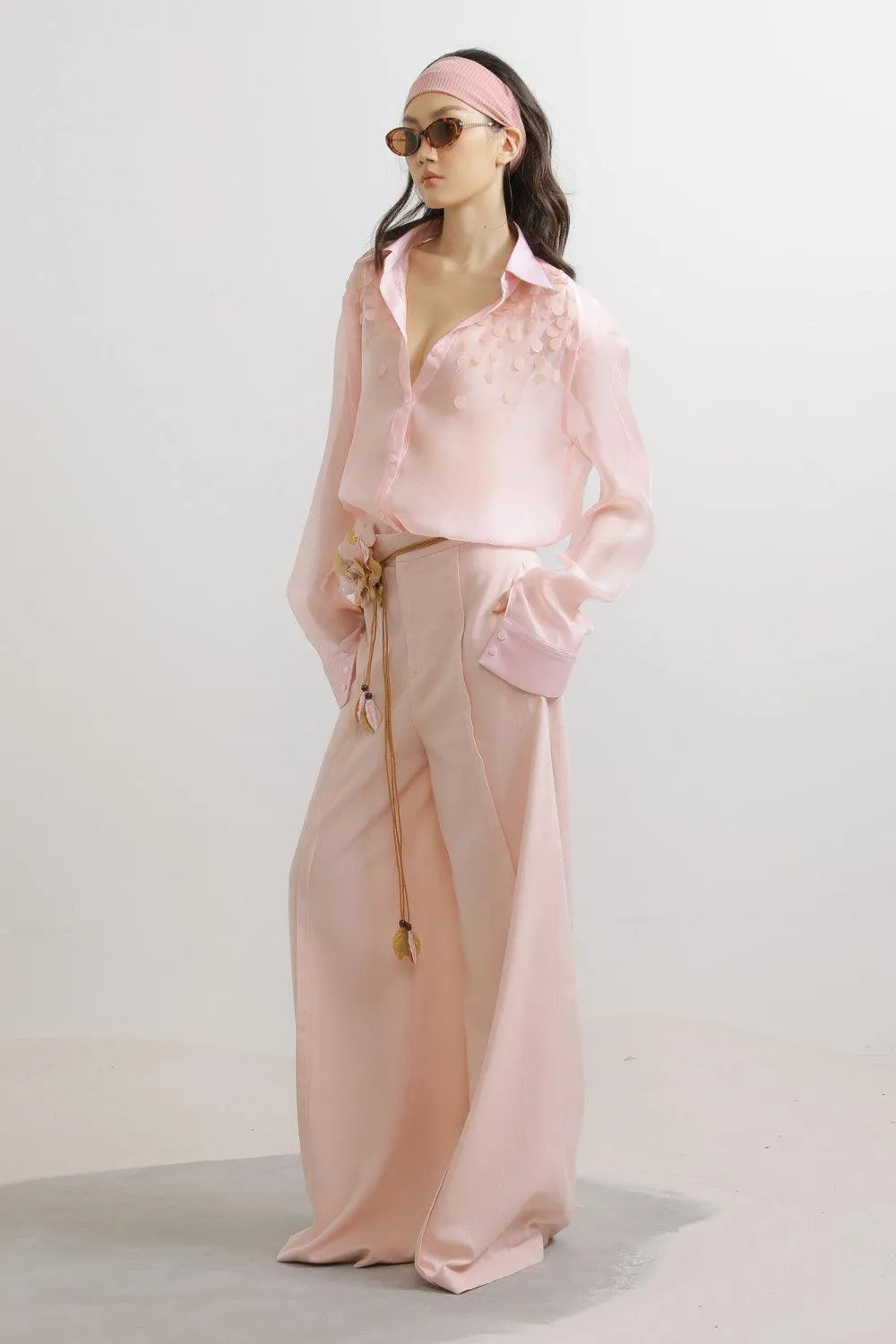 Camellia Straight Side Pocket Linen Floor Length Pants
