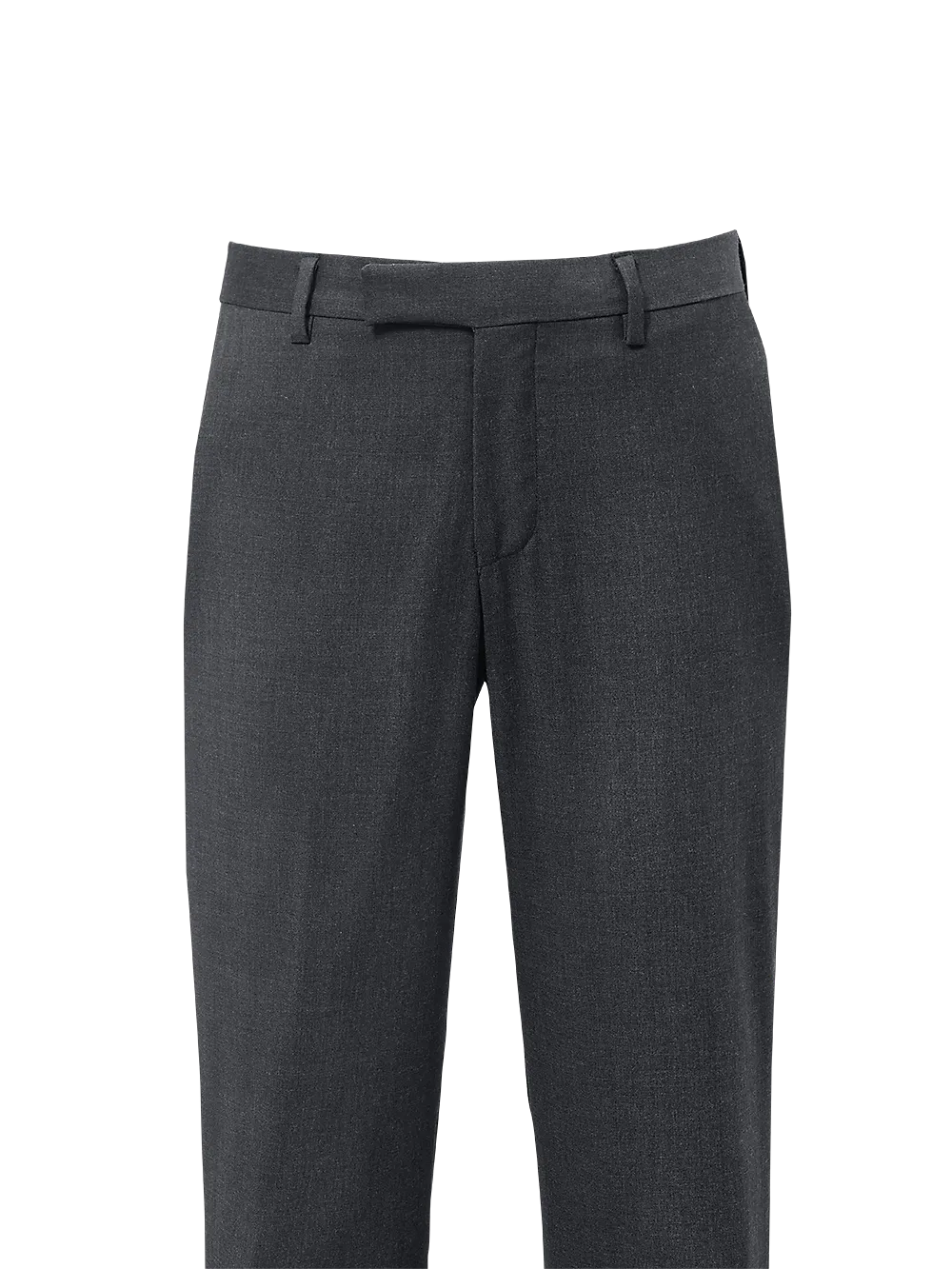 Classic Fit Wool Gabardine Flat Front Pants - Tan