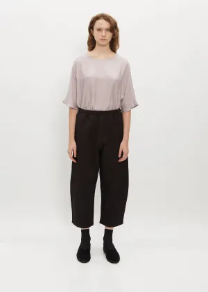 Cropped Balloon Trousers — Chocolate