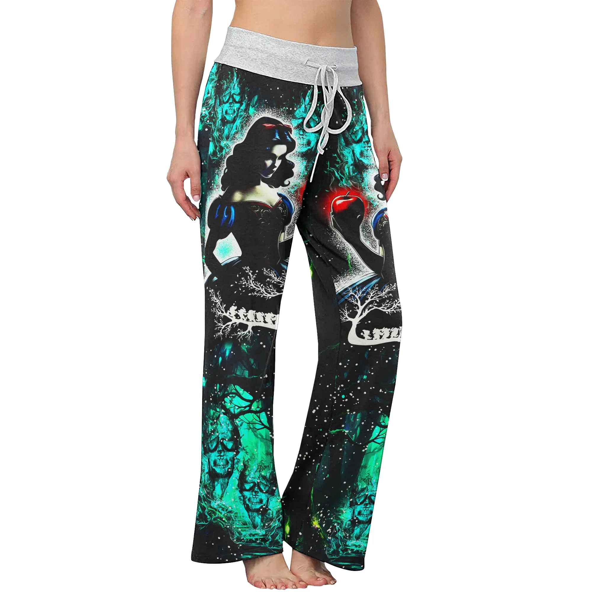 Dark Green Theme Women's High-waisted Wide Leg Pants