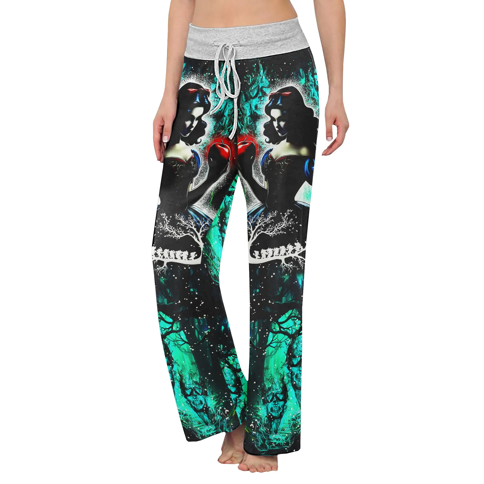 Dark Green Theme Women's High-waisted Wide Leg Pants
