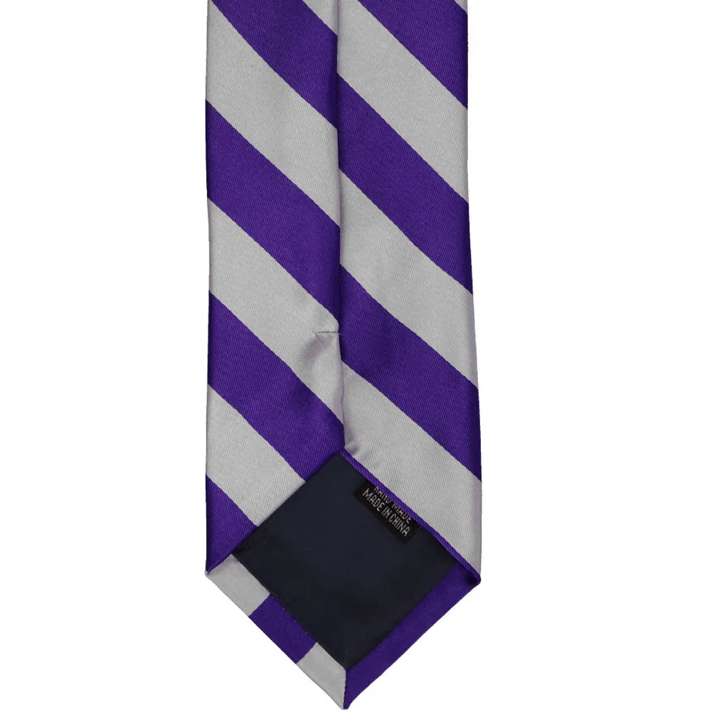 Dark Purple and Silver Striped Tie