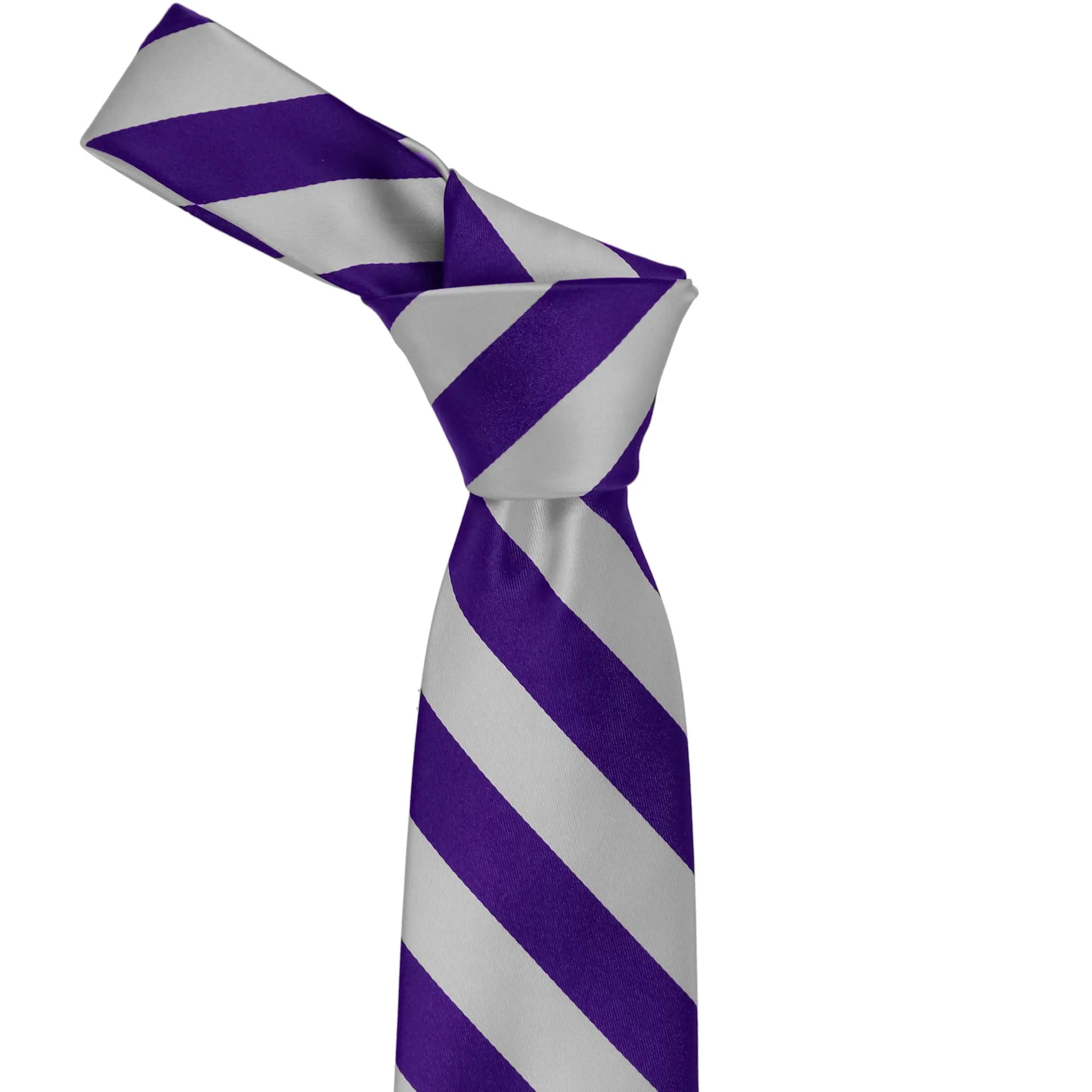 Dark Purple and Silver Striped Tie