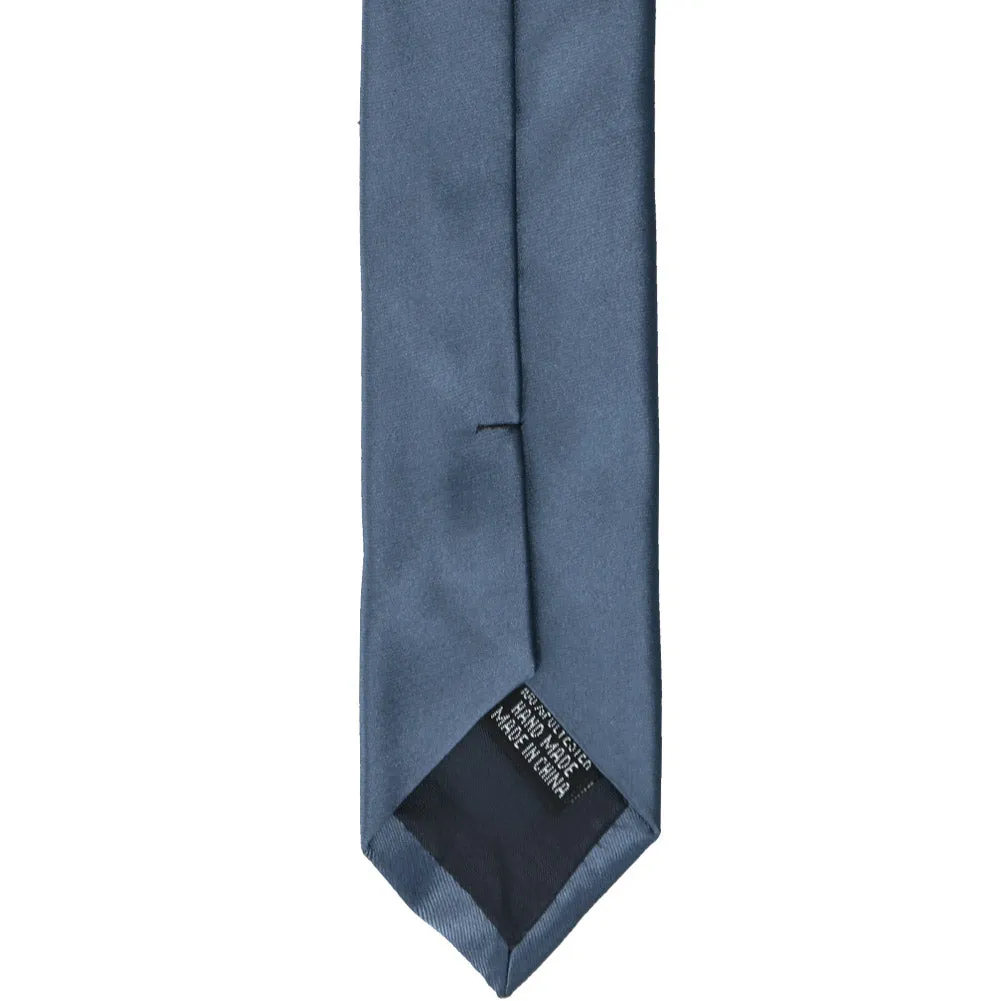 Dusty Blue Premium Skinny Necktie, 2" Width