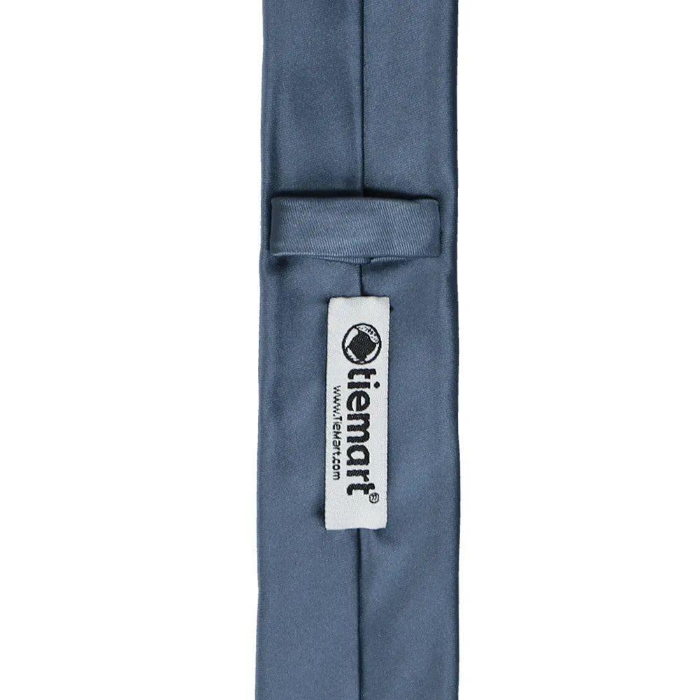 Dusty Blue Premium Skinny Necktie, 2" Width