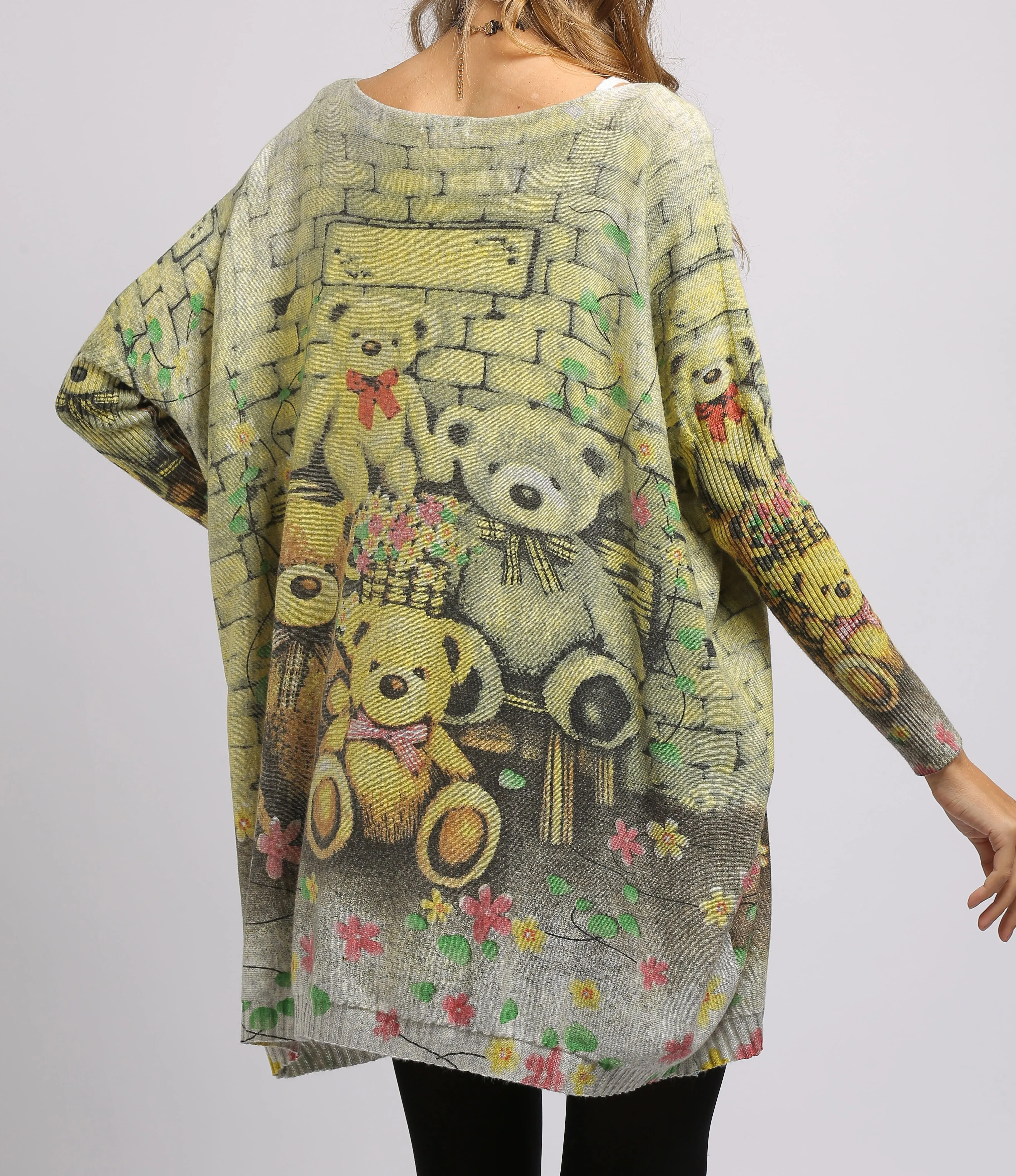 ellazhu Women Fall Long Sleeve Crewneck Loose Casual Sweater Sweatshirts DH04