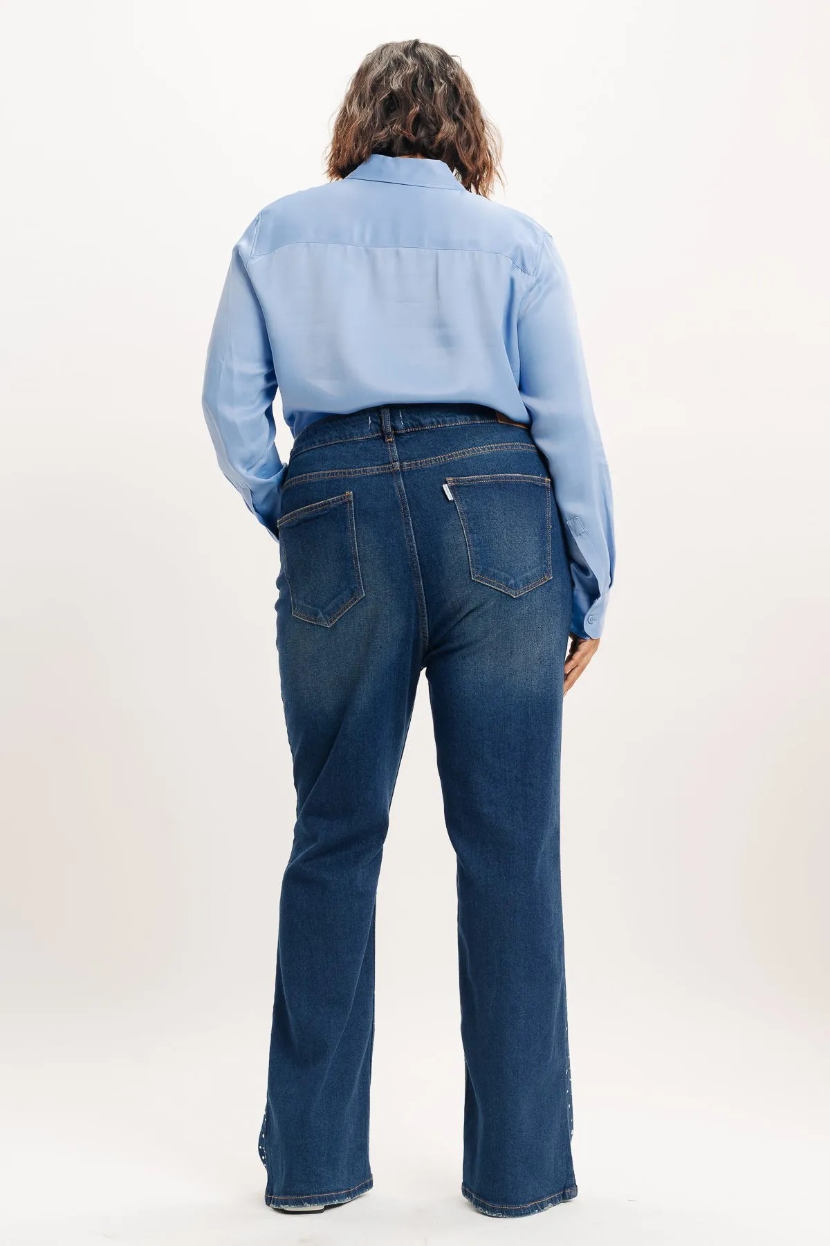 Embellished Indigo Bootcut Jeans
