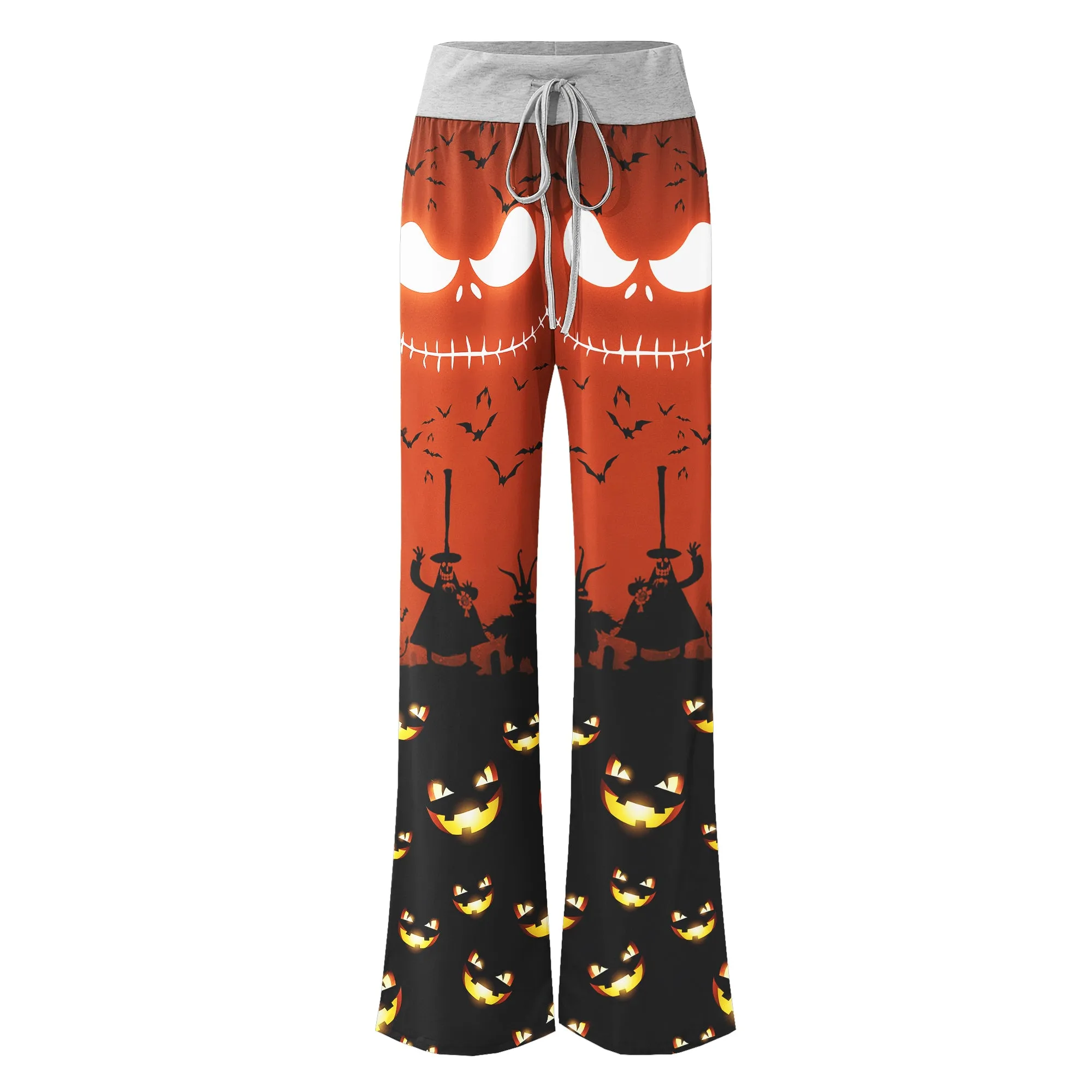 Emo Nightmare Halloween Theme Women's High-waisted Wide Leg Pants