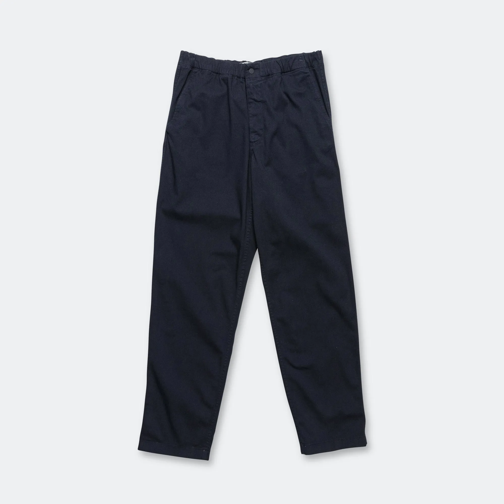 Ezra Relaxed Organic Stretch Twill Trouser - Dark Navy