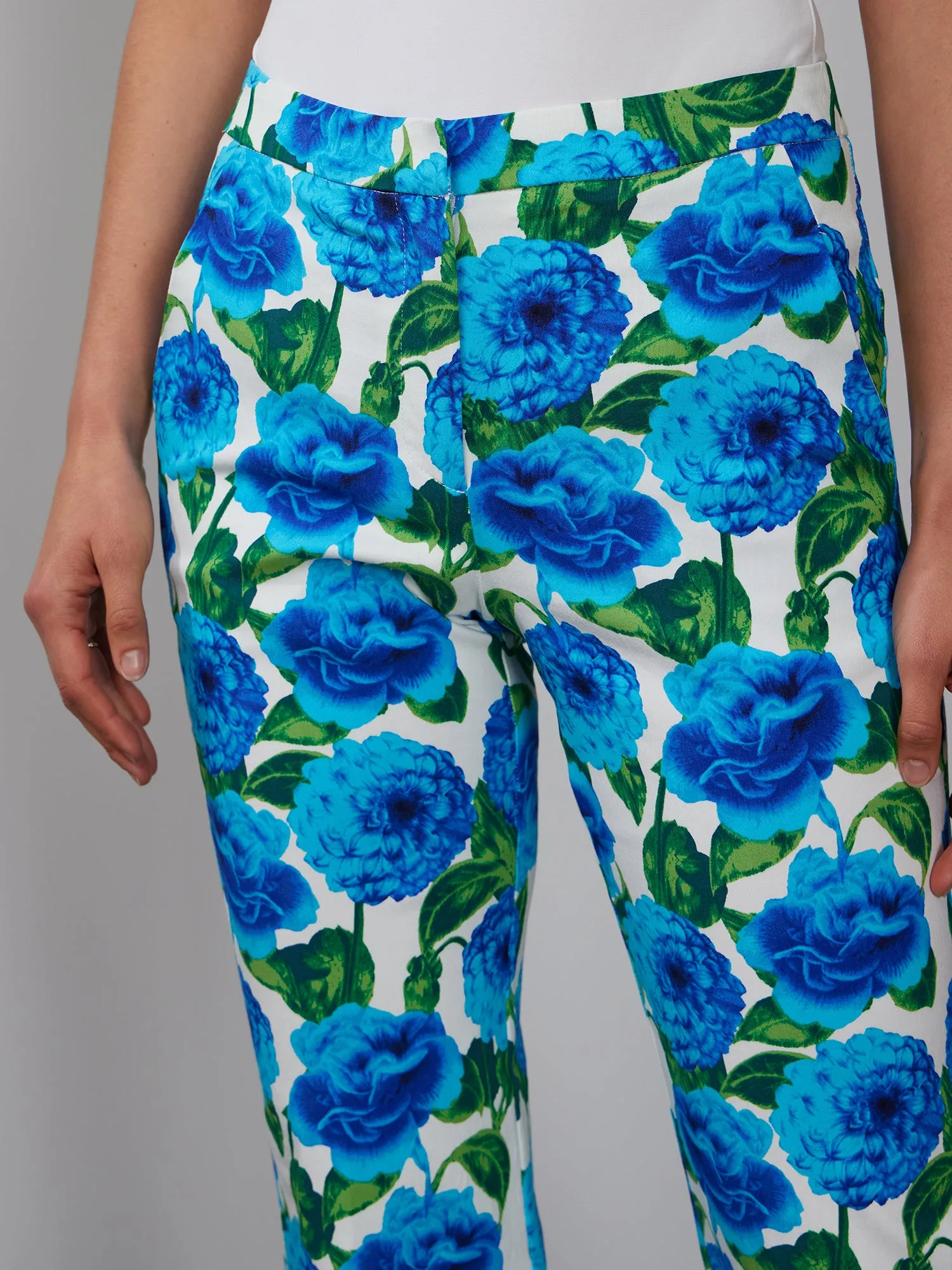 Floral Twill Straight Leg Pant