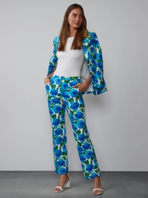 Floral Twill Straight Leg Pant