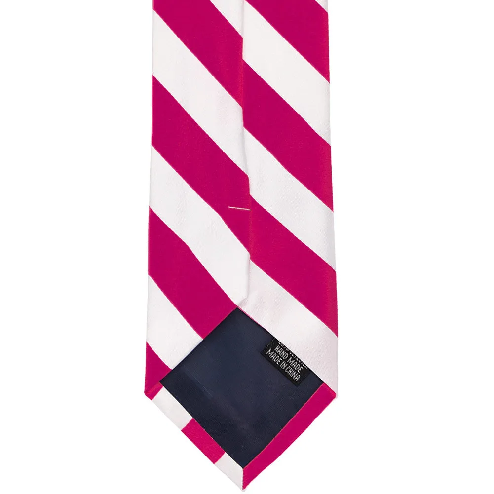 Fuchsia and White Striped Tie