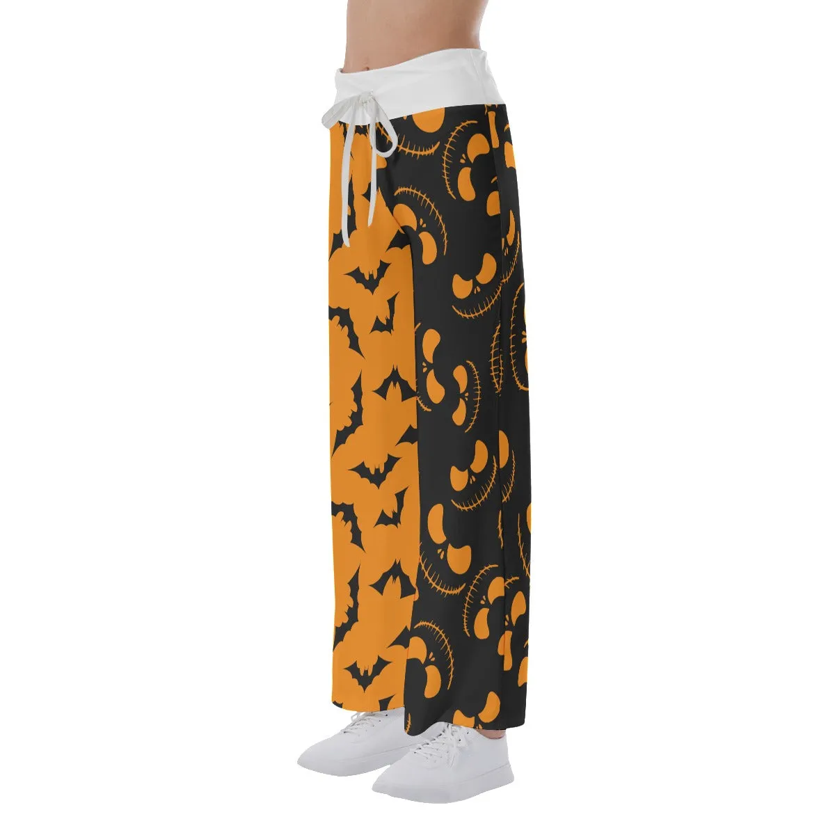 Halloween Bat Nightmare Women's High-waisted Wide Leg Pants