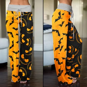 Halloween Bat Nightmare Women's High-waisted Wide Leg Pants