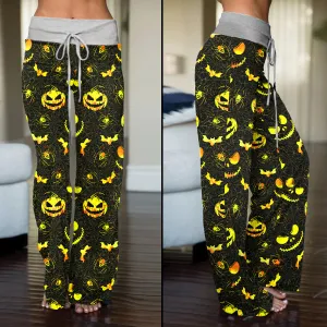 Halloween Nightmare Bat Women's High-waisted Wide Leg Pants