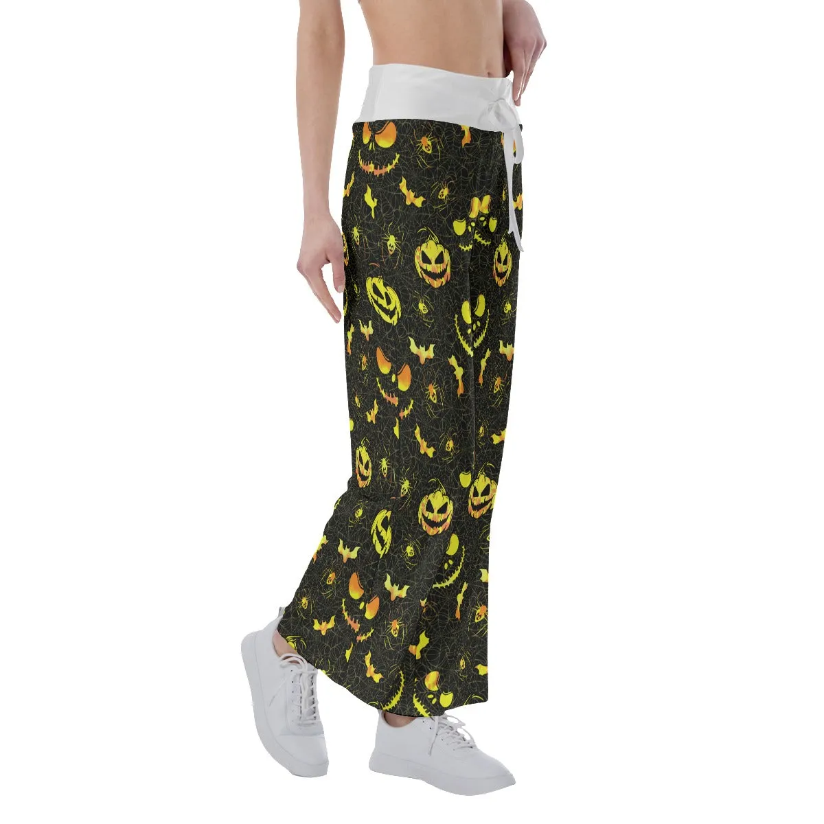 Halloween Nightmare Bat Women's High-waisted Wide Leg Pants