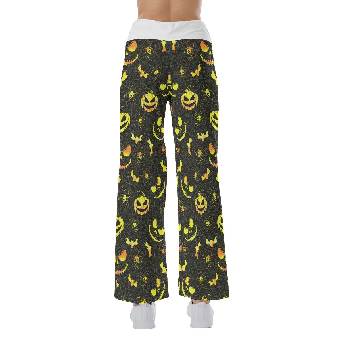 Halloween Nightmare Bat Women's High-waisted Wide Leg Pants