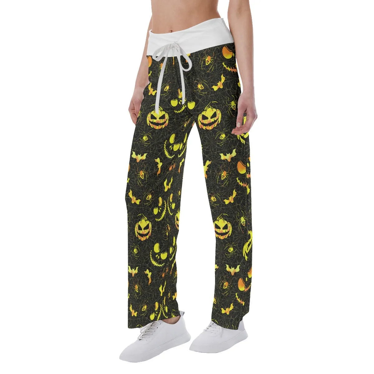 Halloween Nightmare Bat Women's High-waisted Wide Leg Pants