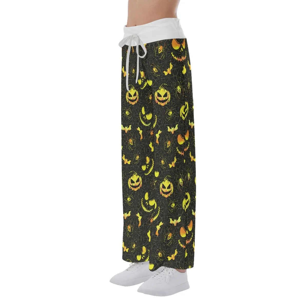Halloween Nightmare Bat Women's High-waisted Wide Leg Pants