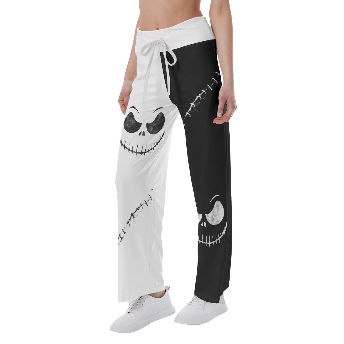 Halloween Scary Face Women's High-waisted Wide Leg Pants