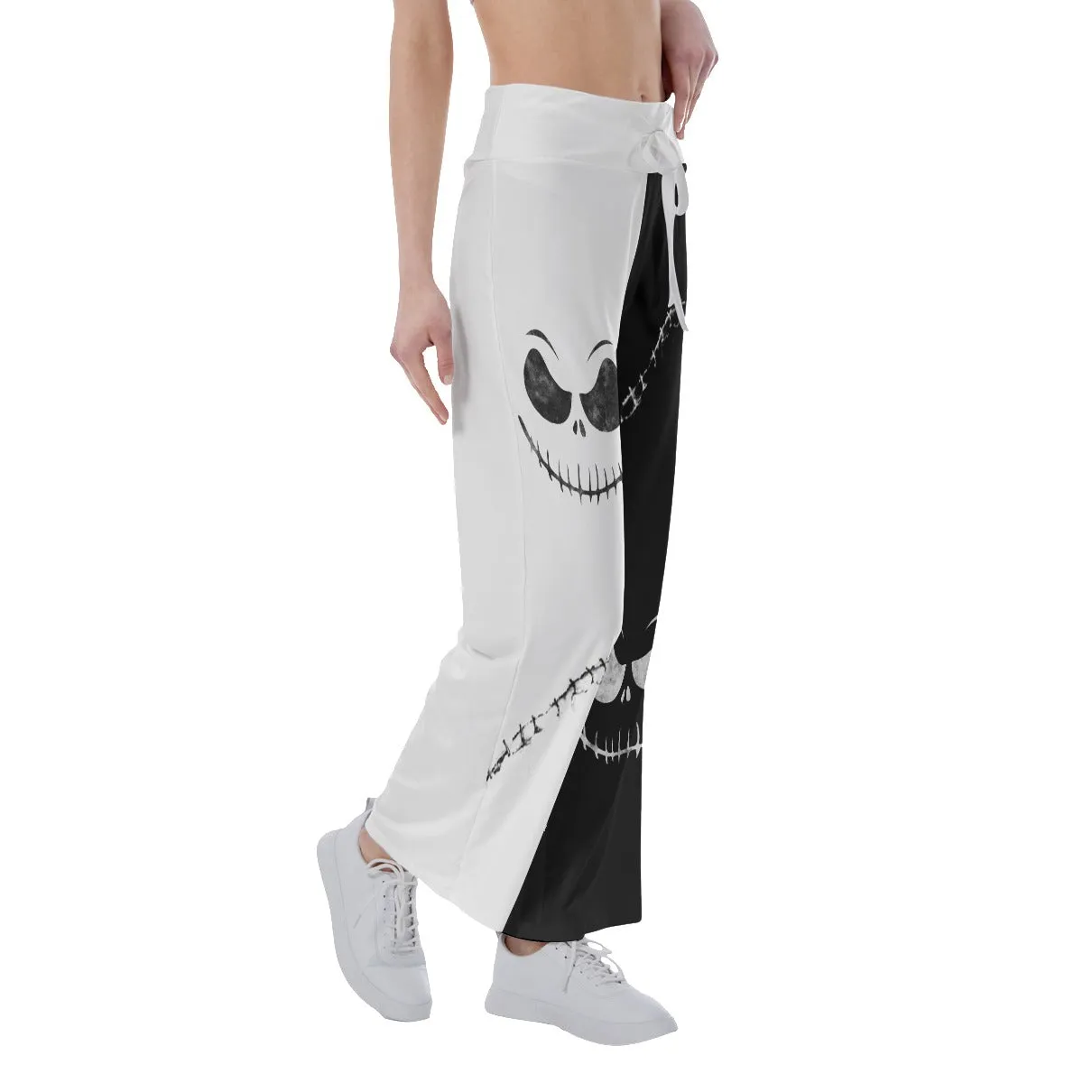 Halloween Scary Face Women's High-waisted Wide Leg Pants