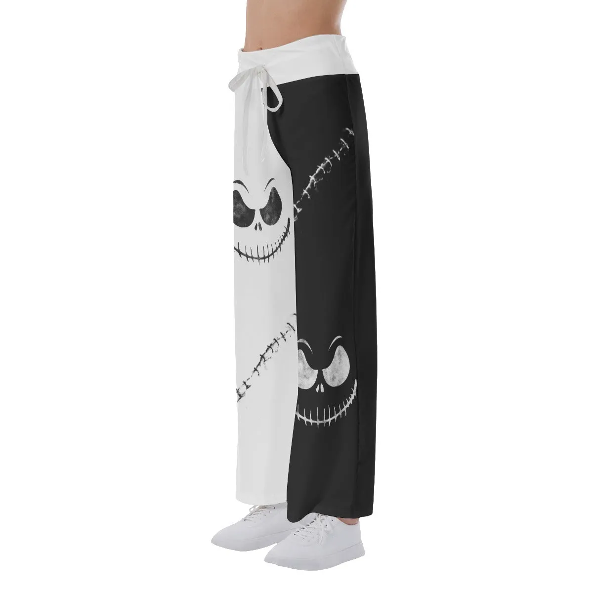 Halloween Scary Face Women's High-waisted Wide Leg Pants