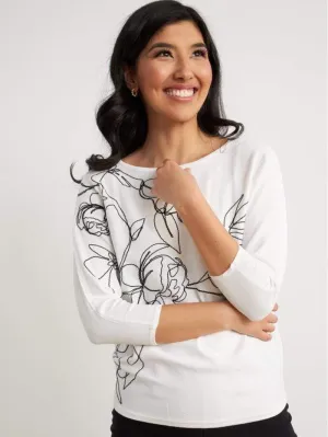 Joseph Ribkoff White With Black Knit 211938 1846