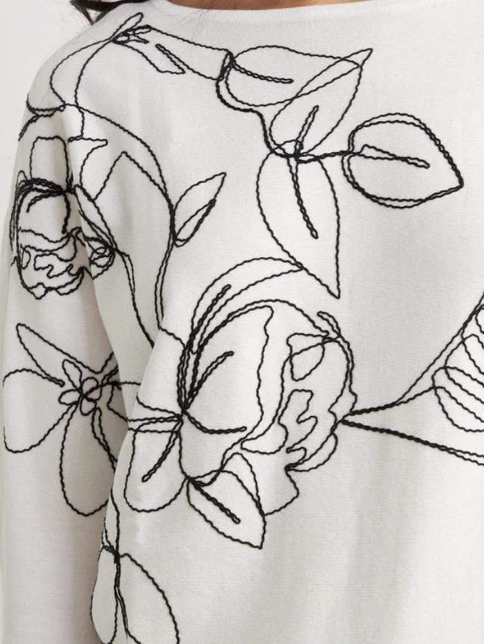 Joseph Ribkoff White With Black Knit 211938 1846