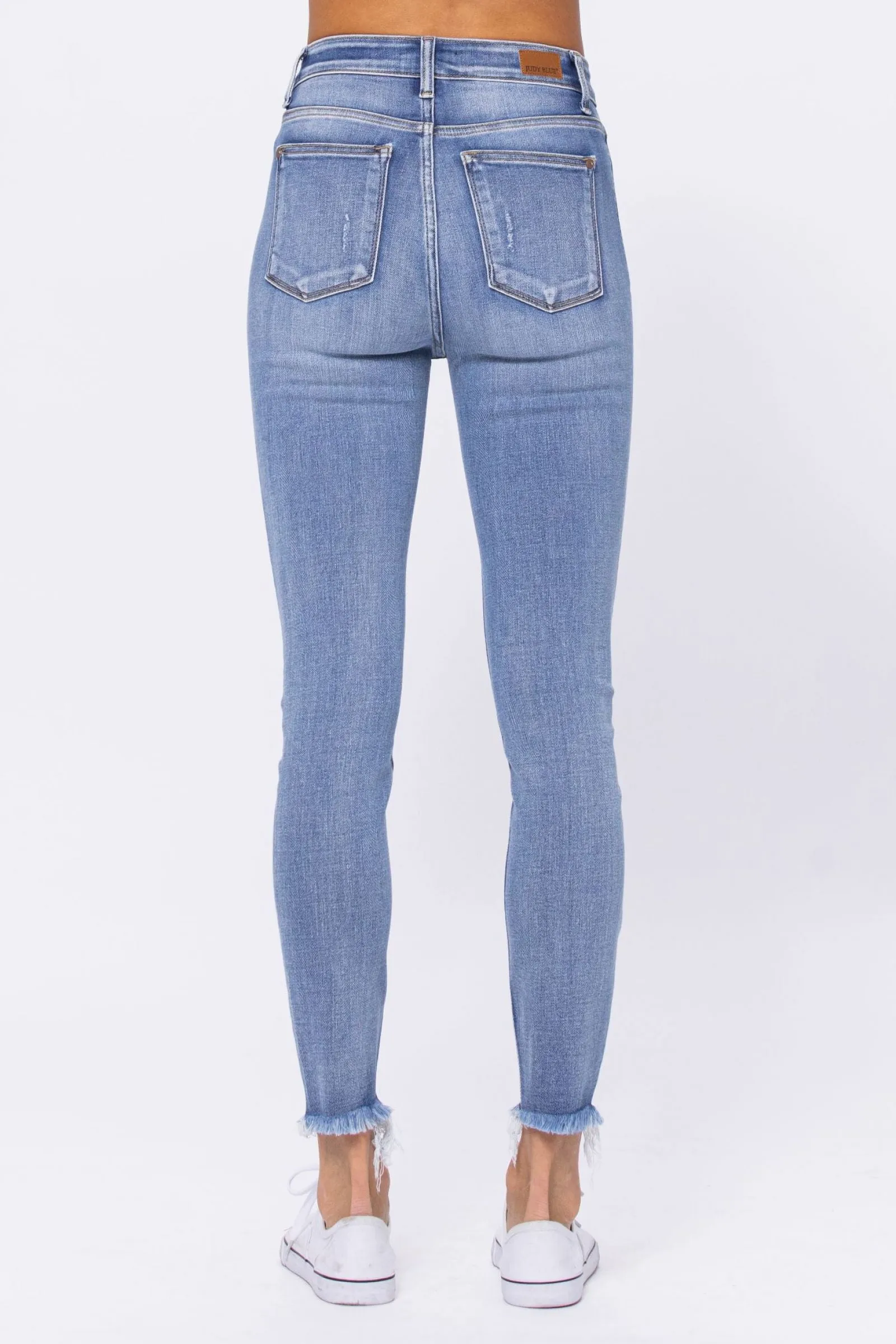Judy Blue High Waist Destroyed Button Fly Skinny Denim 82263