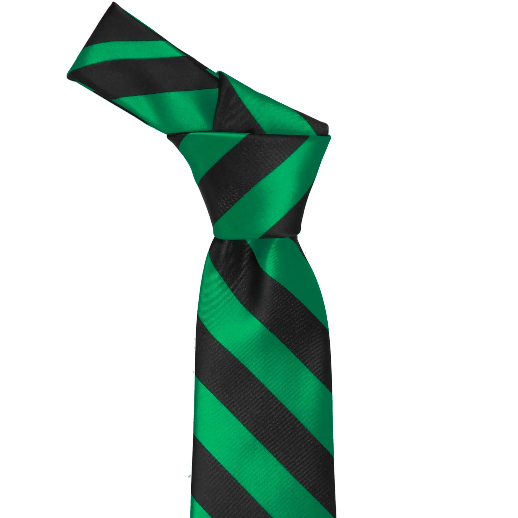 Kelly Green and Black Striped Tie